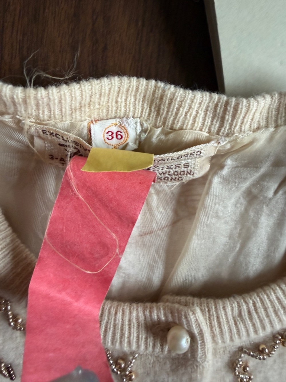 Embroidered Pearl-Button Crewneck Sweater - Picture 9 of 9